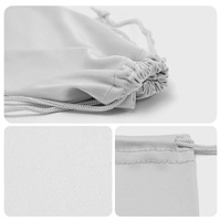 Sac à lunettes en microfibre recyclée personnalisable avec logo OEM, haute qualité, cordon de serrage, pochette pour lunettes de soleil en RPET, vente chaude