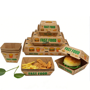 Eco Friendly Biodegradable Disposable Burger French Fries <b>Paper</b> Box Custom Logo Print Fast Food Takeout Packaging Snacking - Product Image 4