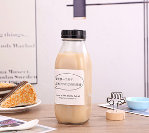 ขวดแก้วสำหรับใส่นม/น้ำผลไม้/ชา/เครื่องดื่มขนาด500มล. พร้อมฝาปิดสำหรับเครื่องดื่มโยเกิร์ตน้ำผลไม้ขวดแก้วพร้อมฝาปิด - Product Image 6