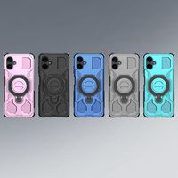 Coque de téléphone antichoc personnalisée avec anneau magnétique et béquille pour Samsung A06 A16 A17 M36 M56 S24 Ultra S25 Edge Pro Ultra