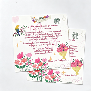 Cartes de remerciement personnalisées illustrées de fleurs, impression couleur, motifs floraux, cartes de vœux d'appréciation, cartes de visite - Product Image 4
