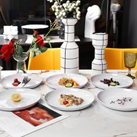 Assiettes rondes en mélamine ensembles de vaisselle blanche vaisselle de luxe personnalisée restaurant fête maison hôtel