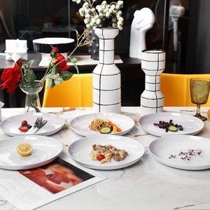 Assiettes rondes en mélamine ensembles de vaisselle blanche vaisselle de luxe <span class=keywords><strong>personnalisée</strong></span> restaurant fête maison hôtel - Product Image 6