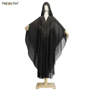 Gepersonaliseerde Solide Etnische Stijl Robe Lslamic Khimar Jilbab Hijab Ramadhan Eid Abaya Vrouwen Moslim Jurk Gebed Kledingstuk Jurk