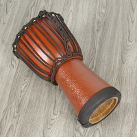 Djembe à main pour débutants de 8 pouces, construction en bois massif sculpté à la main, tambour en peau de chèvre naturelle de qualité supérieure