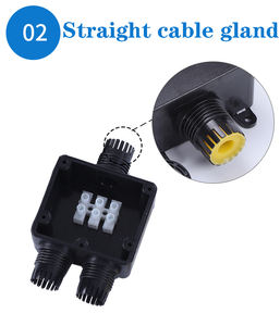 กล่องต่อสายไฟฟ้ากันน้ำ IP68 แบบพลาสติก ตัวอย่างฟรี 3 ทาง 3 เส้น สำหรับใช้งานใต้น้ำ ทนไฟ รองรับสายเคเบิลขนาด 4-15 มม. - Product Image 6