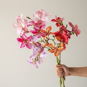 Flores Artificiales de Bauhinia, Decoración de Boda de Seda, Impresión 3D Hecha a Mano, Arreglo para Interiores y Exteriores - Product Image 3