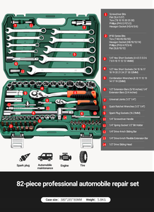 Bộ dụng cụ sửa chữa ô tô, xe máy Wugeon 61 82 94 108 món, chất lượng cao, màu cam, cờ lê ratchet nhanh, hộp dụng cụ đa năng gia đình - Product Image 4