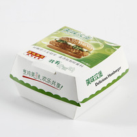 Boîte à hamburger auto-assemblable en gros avec impression personnalisée, boîte à burger en papier kraft écologique et recyclable