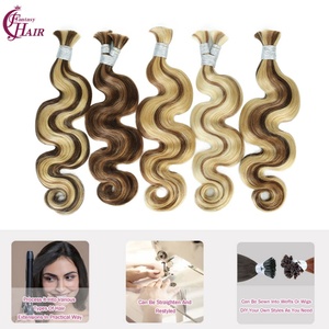 FH 12A Virgin Human Hair Extensions Bulk New Color #P27/30 Highlight <b>Body</b> <b>Wave</b> Braiding Human Hair No Weft for Braiding - Product Image 5