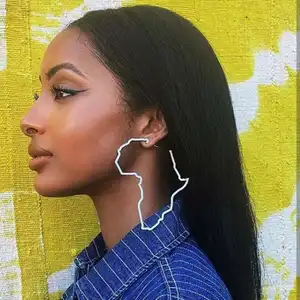 Ashion-pendientes de Aro para mujer, aretes de aro de 18K Bai