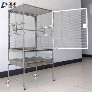 Heavy-duty Stainless Steel 304 Single-layer <strong>Parrot</strong> <strong>Cages</strong> Tempered Glass Bird <strong>Cage</strong> Custom Breathable <strong>Silver</strong> 1pcs - Product Image 6