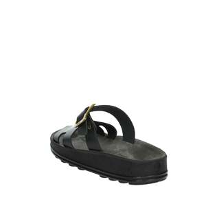 Sandalias de Fantasía para Mujer, Sandalias Planas de Cuero, Modelo S351 Lucia, Color Negro - Product Image 2