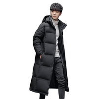 Manteau d'hiver unisexe décontracté à capuche, long jusqu'aux genoux, épais, avec fermeture éclair, respirant, pour les amoureux