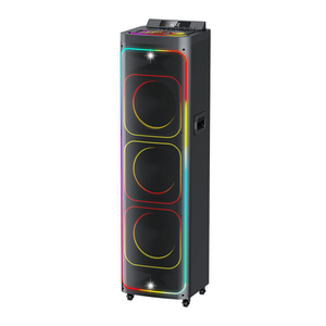 Nueva caja de madera de herramientas 3x8 pulgadas 100W <span class=keywords><strong>RMS</strong></span> gran sonido Potente portátil Parlantes Bluetooth fiesta altavoz con 2 uds MICRÓFONO INALÁMBRICO - Product Image 1