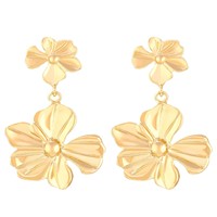Offre Spéciale or Double fleur boucles d'oreilles été plage fête bijoux cadeaux argent géométrique tournesol boucles d'oreilles pour les femmes