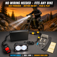 Phare LED Trontech alimenté par batterie avec interrupteur pour vélo électrique, moto, VTT, 8 piles AA, tout pré-câblé, prêt à l'emploi