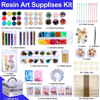 TIMESRUI Ultieme Plastic Creatieve Set - 111-delige 3-laags opbergdoos met glitter, edelstenen, gedroogde bloemen, fruitschijfjes en pincet voor beginners