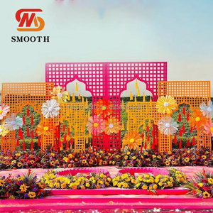 Arco Decorativo Metálico para Exteriores, Personalizable en Rosa y Naranja, Estilo Indio/Pakistaní, Fácil de Montar - Product Image 5