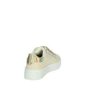 รองเท้าผ้าใบเด็กผู้หญิง Asso รุ่น AG-17042 สีขาว แบบหนา ตกแต่งคริสตัลรูปผึ้ง ส้นโฮโลแกรม - Product Image 3