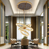 Buulaosihua — lustre LED en cristal couleur champagne et or, chandelier simple de luxe pour villa duplex, escalier, salon
