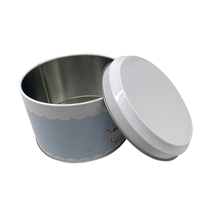 Petite boîte en fer blanc ronde de qualité alimentaire pour chocolat et bonbons, hermétique avec couvercle à vis, personnalisable avec impression sur mesure