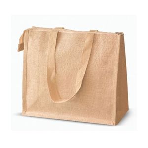 Hot Selling AR International Eco-Friendly Jute <b>Zip</b> Tote <b>Bag</b> Custom Letter Pattern Design Reusable Shoulder Carry Gift <b>Shopping</b> - Product Image 1