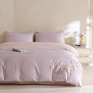 Nouvel ensemble <span class=keywords><strong>de</strong></span> literie brodé en coton à fibres longues 2026, comprenant draps, taies d'oreiller et housses <span class=keywords><strong>de</strong></span> couette - Product Image 2