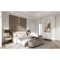 Haut de gamme personnalisé moderne PET OSB chambre à coucher dressing Portable armoire placard armoire en bois armoires de chambre lit avec armoire