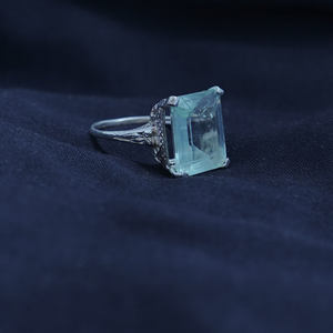 Anillo de plata de ley con aguamarina - Product Image 1