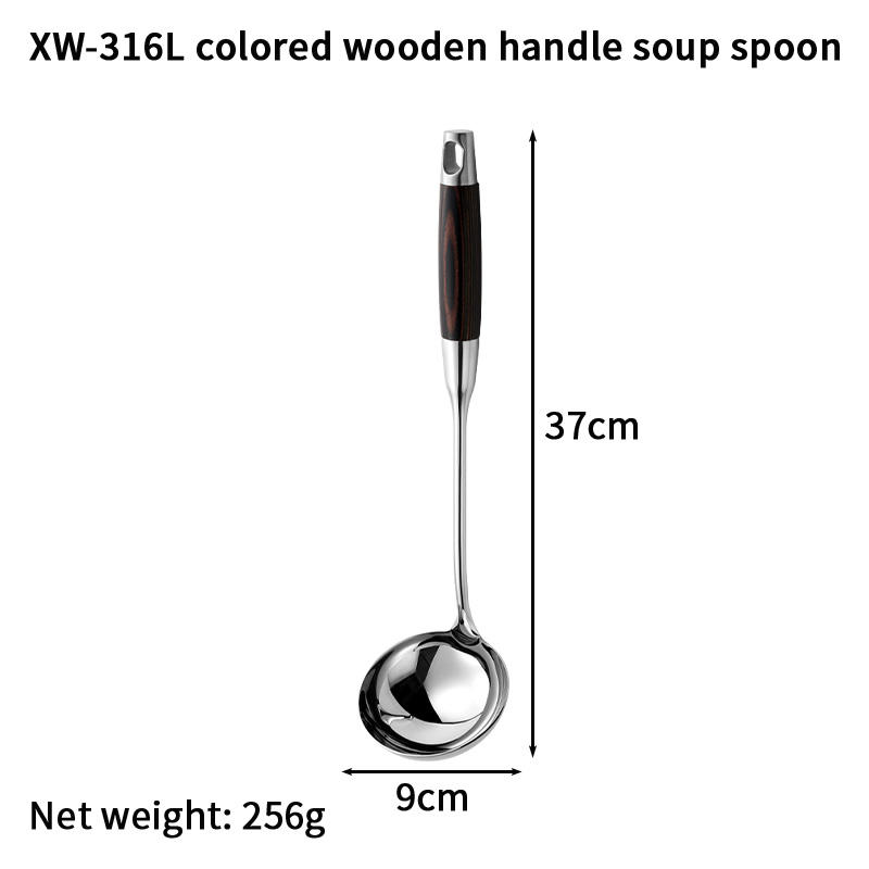 XW-316 wooden handle soup spoon