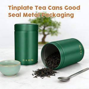 Groothandel op maat bedrukte losse theeblikken naadloze ronde kleine zwarte theeblikken van blik goede verzegeling thee verpakking - Product Image 4