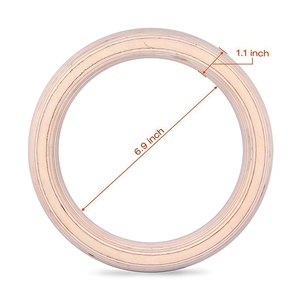 Anillas de Gimnasia de Madera con Correa Ajustable, Logotipo Personalizado, Tamaños de 28 mm y 32 mm, Equipo de Gimnasia para Ejercicios de Fuerza del Core - Product Image 2