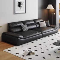 Luxuriöses Leder-Relaxsofa Couch Wohnzimmer-Set Möbel