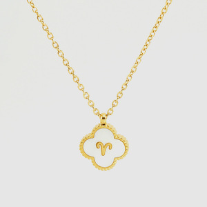 <span class=keywords><strong>Horoscope</strong></span> Personnalisé 12 Zodiaque En Acier Inoxydable Trèfle À Quatre Feuilles Pendentif Double Face Bijoux De Mode Colliers En Gros 2024 - Product Image 6