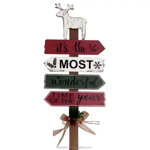 木制圣诞麋鹿装饰品75.5厘米户外木制花园棒这是节日家居装饰品最精彩的一年