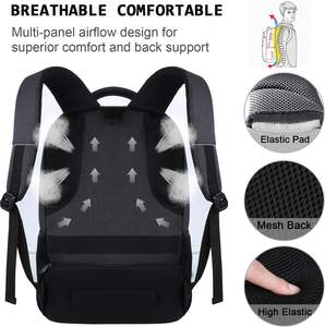 Sac à dos unisexe pour le travail et le voyage-Nylon haute densité imperméable et durable Oxford Sac à dos extensible pour ordinateur portable avec port USB - Product Image 5