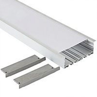 Profilé carré en alliage d'aluminium pour bande LED, idéal pour l'éclairage de vitrines, escaliers et décorations, soudable, série VST AP 12mm 17mm