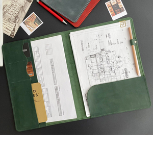 Điều hành da thư mục trình bày mở rộng thư mục tập tin màu đen giữ tài liệu A4 tiếp tục danh mục đầu tư thư mục da cho nam giới - Product Image 2