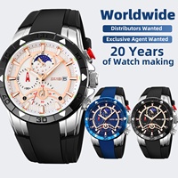 Montre Homme SKMEI 9270 à Bracelet Silicone Bicolore pour Soirées, Montre-Bracelet Multifonction Prête à l'Emploi pour Propriétaires de Boutiques Haut de Gamme