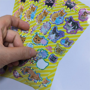 بيع بالجملة طباعة قطع القبلة بريق من الفينيل للأطفال هولوجرام مزخرف بقالب لامع ورقة لاصقة a5 تسميات ليزر - Product Image 1