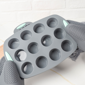 Venta caliente 12 cavidades forma redonda Muffin Cake Mold Pastelería Herramientas para hornear Hornear Silicona Cake Mold Muffin Sartenes - Product Image 2