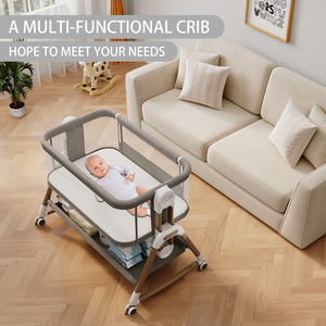 Cuna Portátil Multifuncional Plegable para Bebés Recién Nacidos de 0 a 24 Meses, Diseño Seguro para Empotrar Junto a la Cama, Cuna Moderna con Almacenamiento - Product Image 4