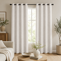 Rideaux occultants prêts à poser XinLan en polyester de qualité supérieure, texture lin, avec œillets, sur mesure pour projets de villas et d'hôtels