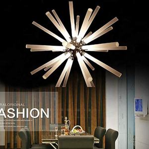 Lustre industriel moderne en acrylique LED à branches, luminaires suspendus DIY pour salon - Product Image 1