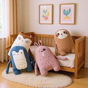 Nouveauté : Peluches et jouets de sommeil pour bébé en lin, modèles Singe paresseux, <span class=keywords><strong>Pingouin</strong></span>, Lapin, Hibou, et poupées oreillers de style lapin, singe paresseux, <span class=keywords><strong>pingouin</strong></span> - Product Image 5
