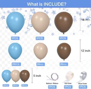 Kit de Ballons en Gros Thème Ourson Bébé Garçon <span class=keywords><strong>Bleu</strong></span> Marron pour Mariage Fête Anniversaire <span class=keywords><strong>Arche</strong></span> de Guirlande de Ballons - Product Image 2