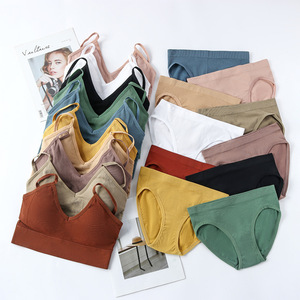 Ensemble soutien-gorge et culotte deux pièces pour femme, soutien-gorge push-up sans armatures, soutien-gorge de sport fin et sexy à bonnets triangulaires, culotte une pièce en crochet - Product Image 4