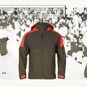 Nouvelle veste de ski d'extérieur personnalisable pour homme, grande taille, en toile écologique, réversible, coupe-vent d'hiver pour la randonnée, col montant - Product Image 6