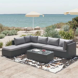 Canapé d'extérieur Fabricants <span class=keywords><strong>de</strong></span> Chine Canapé moderne en rotin pour patio Mobilier <span class=keywords><strong>de</strong></span> <span class=keywords><strong>jardin</strong></span> Canapé d'extérieur en forme <span class=keywords><strong>de</strong></span> L avec cadre en métal - Product Image 1